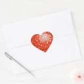 Discoタイル赤ステッカーハート ハートシール (封筒)