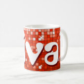 Discoタイル赤'diva'マグカップ コーヒーマグカップ (正面右)