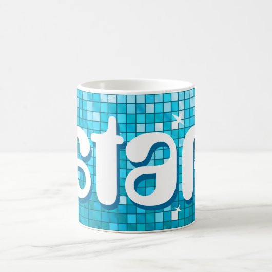 Discoタイル青'スター'マグカップ コーヒーマグカップ (中央)