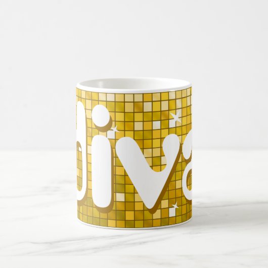 Discoタイル"金ゴールド" 'diva'マグカップ コーヒーマグカップ (中央)