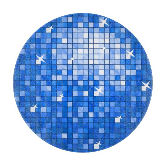 DiscoタイルDark Blueカッティングボード円形 カッティングボード (正面)