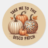 Discoパッチの水の色のカボチャに私を連れて行く ラウンドシール (正面)