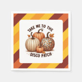 Discoパッチの水彩秋に連れて行く スタンダードカクテルナプキン (正面)