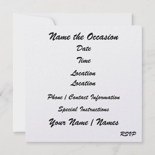 DISCOパーティー- SRF 招待状 (裏面)