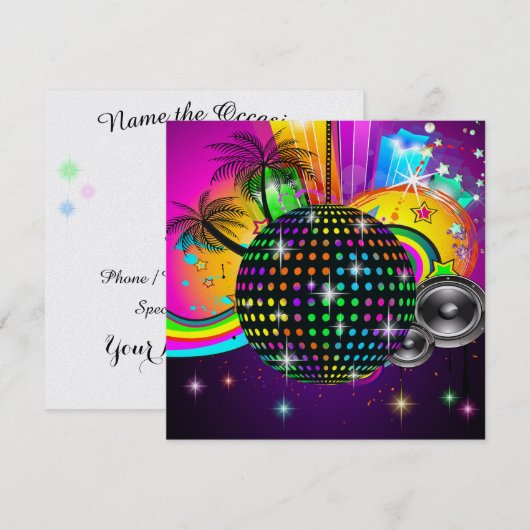 DISCOパーティー- SRF 招待状 (正面/裏面)