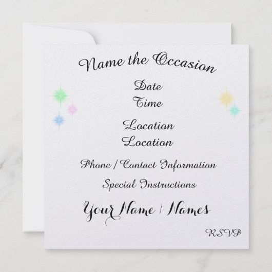 DISCOパーティー- SRF 招待状 (裏面)