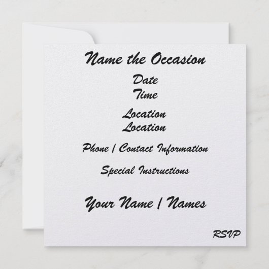 DISCOパーティー- SRF 招待状 (裏面)