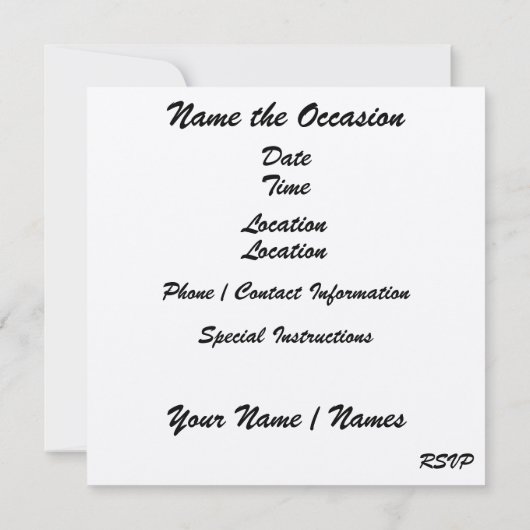 DISCOパーティー- SRF 招待状 (裏面)