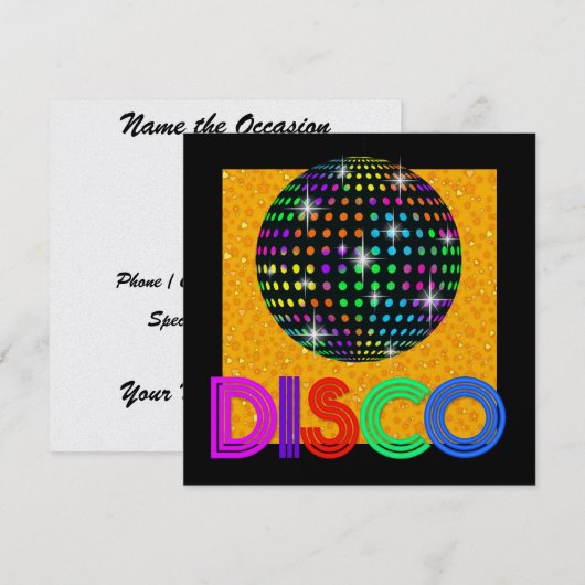 DISCOパーティー- SRF 招待状 (正面/裏面)