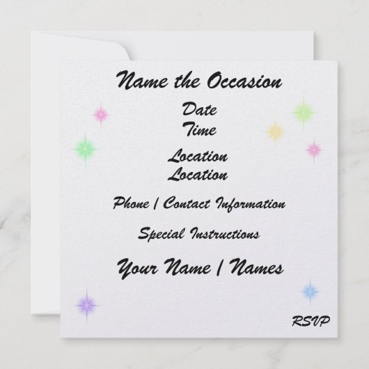 DISCOパーティー- SRF 招待状 (裏面)