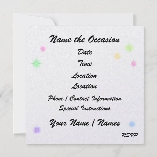 DISCOパーティー- SRF 招待状 (裏面)