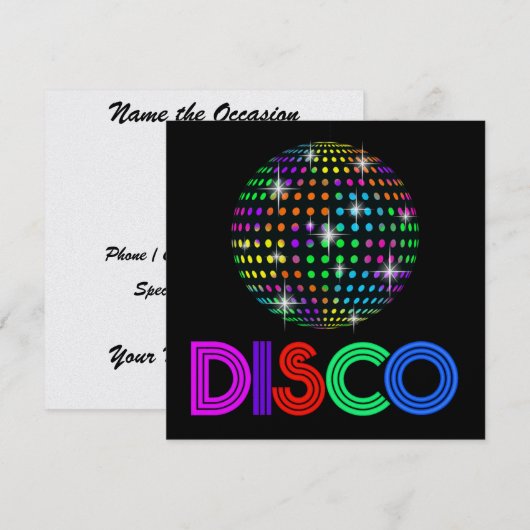 DISCOパーティー- SRF 招待状 (正面/裏面)