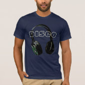 Discoヘッドフォン70の音楽エンターテイメントレトロ Tシャツ (正面)