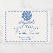 Discoボールが海岸で最後のトーストをバチェロレッテ スパークリングワインラベル (シングルラベル)