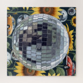 Discoボールとひまわりヴィンテージバグ ジグソーパズル (横)