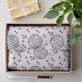 Discoボールと音楽ノートのパターン 薄葉紙 (ギフト)