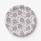 Discoボールと音楽ノート ペーパープレート (正面)