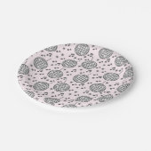 Discoボールと音楽ノート ペーパープレート (アングル)