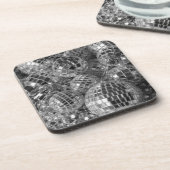 Discoボールオーナメントグラムブラック&ホワイト写真 コースター (左側)