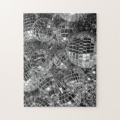 Discoボールオーナメントグラムブラック&ホワイト写真 ジグソーパズル (縦)