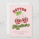 Discoボールバレンタインのさくらんぼを一緒に楽しむ 招待状 (正面)