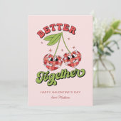 Discoボールバレンタインのさくらんぼを一緒に楽しむ 招待状 (スタンド正面)