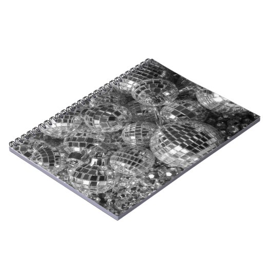 Discoボール白黒の写真 ノートブック (左側)