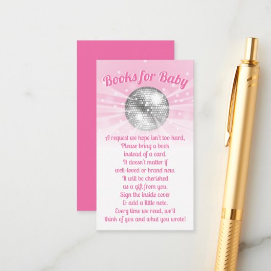 Discoボール赤ちゃんシャワーブックベビーカード エンクロージャーカード (正面/裏面インサイチュ)