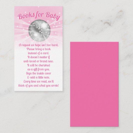 Discoボール赤ちゃんシャワーブックベビーカード エンクロージャーカード (正面/裏面)