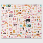 disco 1970sエイリアンgroovy ラッピングペーパー (フラット)