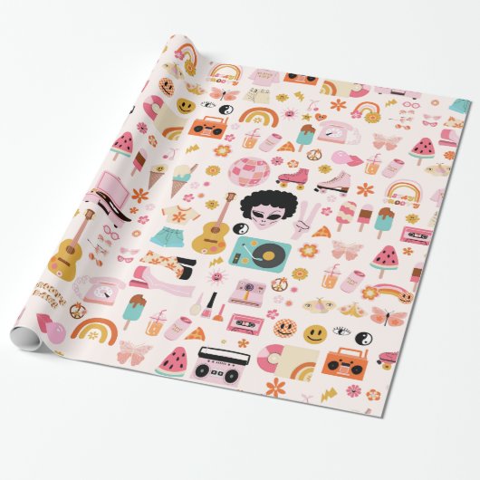 disco 1970sエイリアンgroovy ラッピングペーパー (アンロールド)