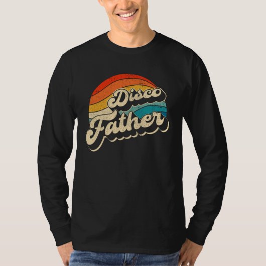 Disco 70 s Costume Mens Women Retro Disco Father Tシャツ (正面)