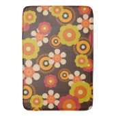 Disco 70s 60s Retro Flowers Pop Culture バスマット (正面縦)