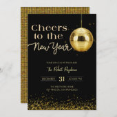Disco ball cheers New Year's  Party  招待状 (正面/裏面)
