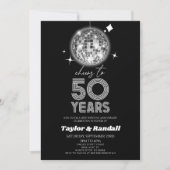 Disco Ball Cheers To 50 Years Wedding Anniversary 招待状 (正面)