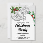 Disco Ball Christmas Party  招待状 (正面)