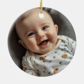 Disco Ball Christmas Tree Baby's First Christmas セラミックオーナメント (裏面)