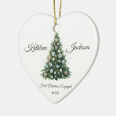 Disco Ball Christmas Tree First Christmas Engaged  セラミックオーナメント (左)