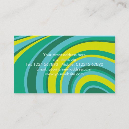 Disco Ball DJレトロGroovy Wave Green 名刺 (裏面)