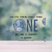 Disco Ball First Year 1st Birthday Party アクリルサイン (ニュートラル)