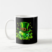 Disco Ball Leprechaun Hat Irish Shamrock St Patric コーヒーマグカップ (左)