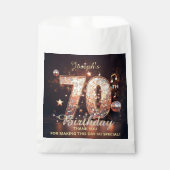 Disco Ball Music Notes Gold Glitter 70th Birthday  フェイバーバッグ (正面)