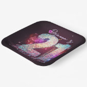 Disco Ball Musical Notes Pink 21st Birthday ペーパープレート (傾斜あり)