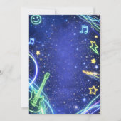 Disco Ball Neon Space Kids Birthday Party Invite 招待状 (裏面)