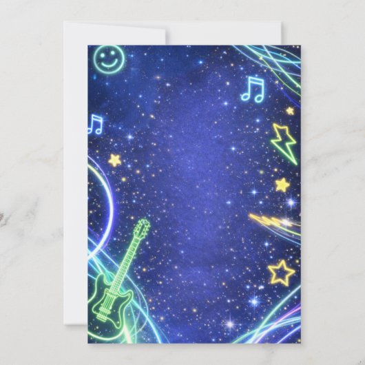 Disco Ball Neon Space Kids Birthday Party Invite 招待状 (裏面)