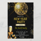 Disco Ball New Year's Eve invitation 招待状 (正面)