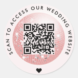Disco Ball Scan To AccessのWebサイ結婚トQRコード ラウンドシール