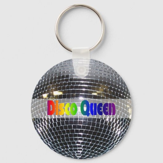 Disco Ball Shiny Silver | Disco Queen Retro 80s キーホルダー (正面)