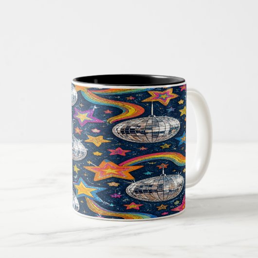 Disco Ball Stars Mug ツートーンマグカップ (正面右)