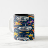 Disco Ball Stars Mug ツートーンマグカップ (正面左)
